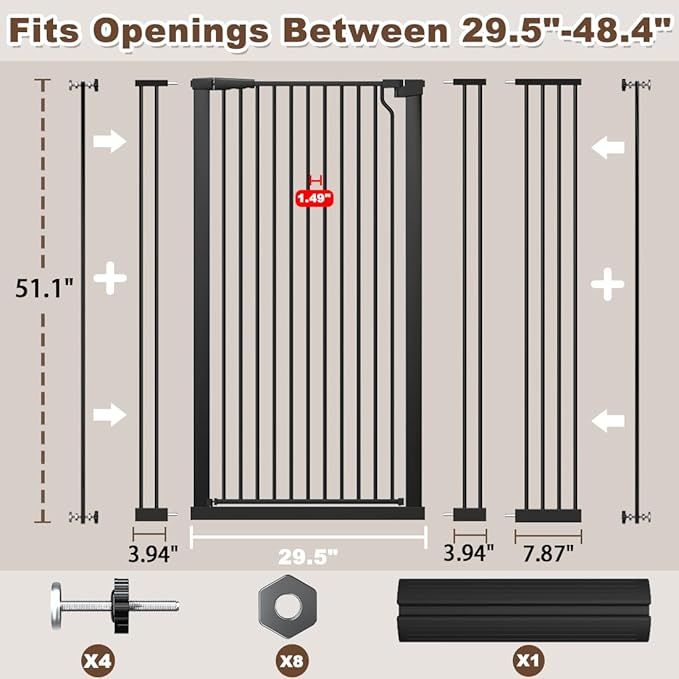 Fairy Baby 51.18" Extra Tall Pet Gate - Image 2