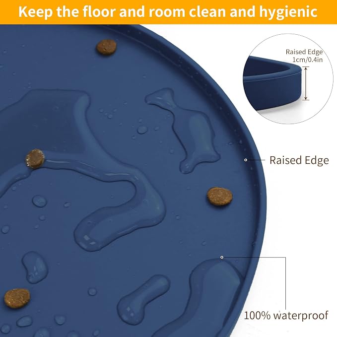 Ptlom Silicone Pet Placemat for Dogs and Cats, Non-Slip Waterproof Dog Feeding - Image 4