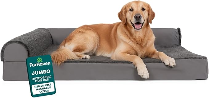 FurHaven Orthopedic Dog Bed for Large Dogs, L-Shaped Chaise Mattress by FurHaven