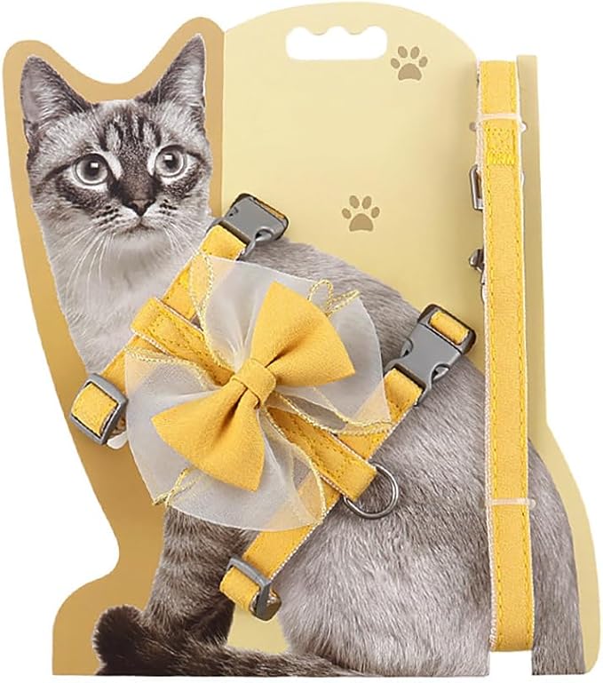 Adjustable Cat Harness with Leash and Bow-Tie, by WanJingLi