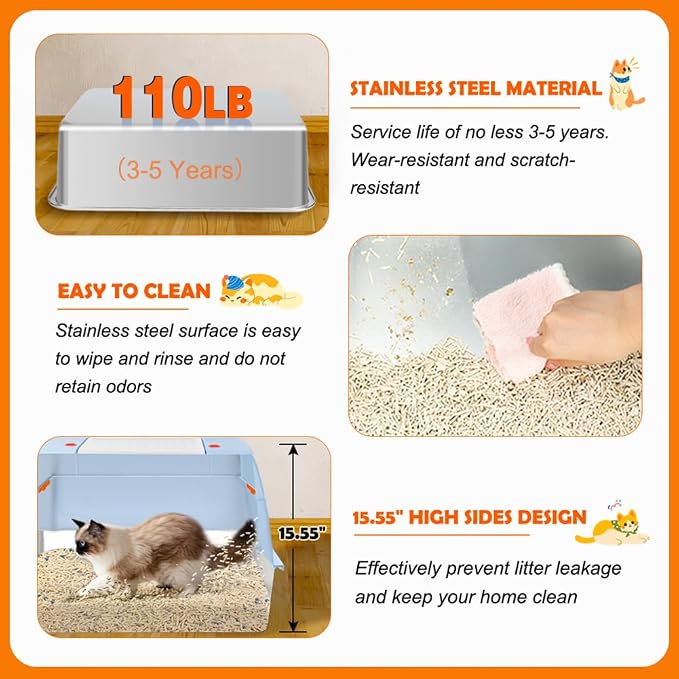 Vivifying Stainless Steel Litter Box - Image 4