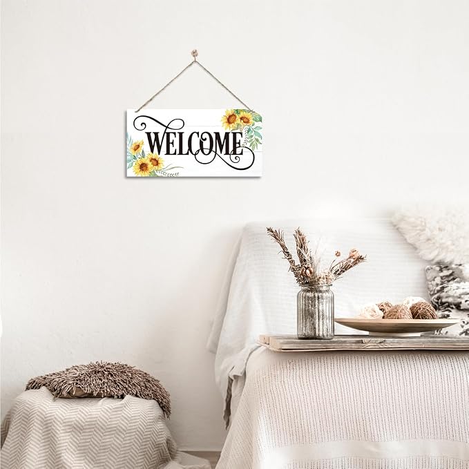 Welcome Sign for Front Door, Welcome Decor Wooden Hanging Sign for Wall Decor - Image 6