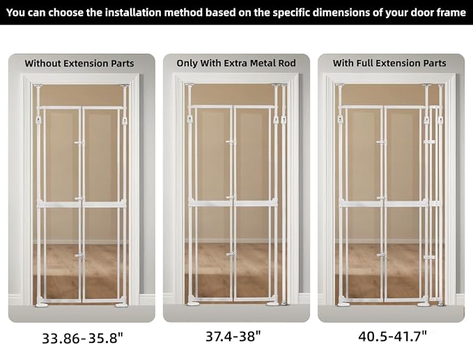 74.80-98.43'' Extra Tall Cat Gate, Adjustable 33.86 and 41.7" Wide, Transparent - Image 8