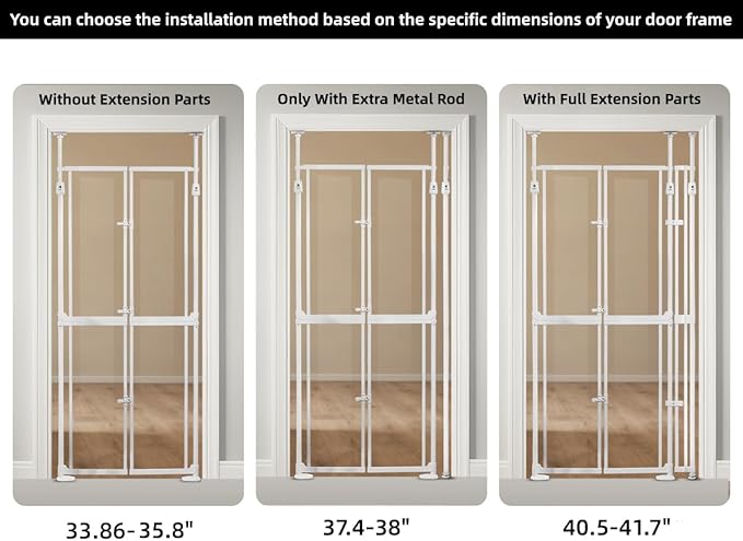 74.80-98.43'' Extra Tall Cat Gate, Adjustable 33.86” and 35.80" Wide, - Image 8