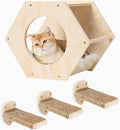 KATRIS Cat Shelves with 3 Steps Scratcher Post & Hammock, Wall Mounted Climbing by CoolEx