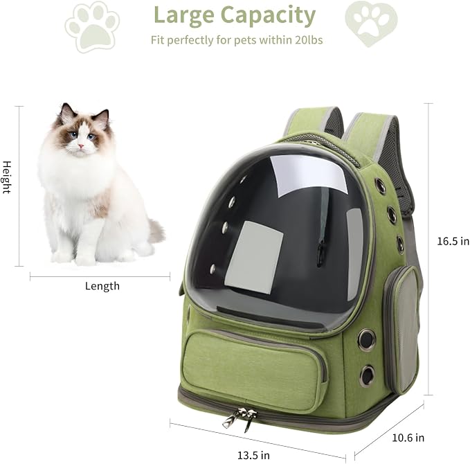 Cat Backpack Carrier for Cats and Small Dogs, Breathable Cat Bubble Backpack - Image 5