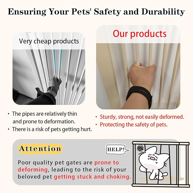 Lumizone Extra Tall Pet Gate 55.12" High Pressure Mounted 46.65"-50.78" Extra - Image 3