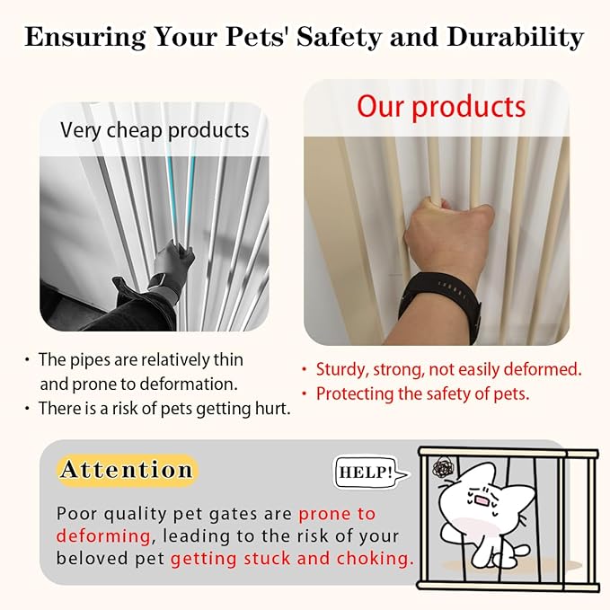 Lumizone Extra Tall Pet Gate 55.12" High Pressure Mounted 34.06"-38.38" Extra - Image 3