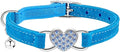 Heart Bling Cat Collar with Safety Belt and Bell Adjustable 8-10 inches by WDPAWS