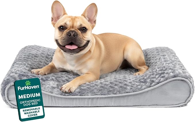 FurHaven Orthopedic Dog Bed for Medium Dogs, Luxe Lounger Contour Mattress by FurHaven