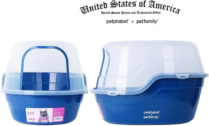 petphabet Covered Litter Box, Jumbo Hooded Cat Litter Box Holds Up to Two Small - Image 5