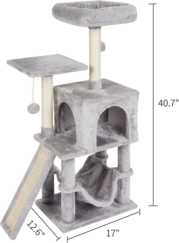 MIAO PAW Grey Cute Cat Tree for Indoor Cat Tower - Image 7