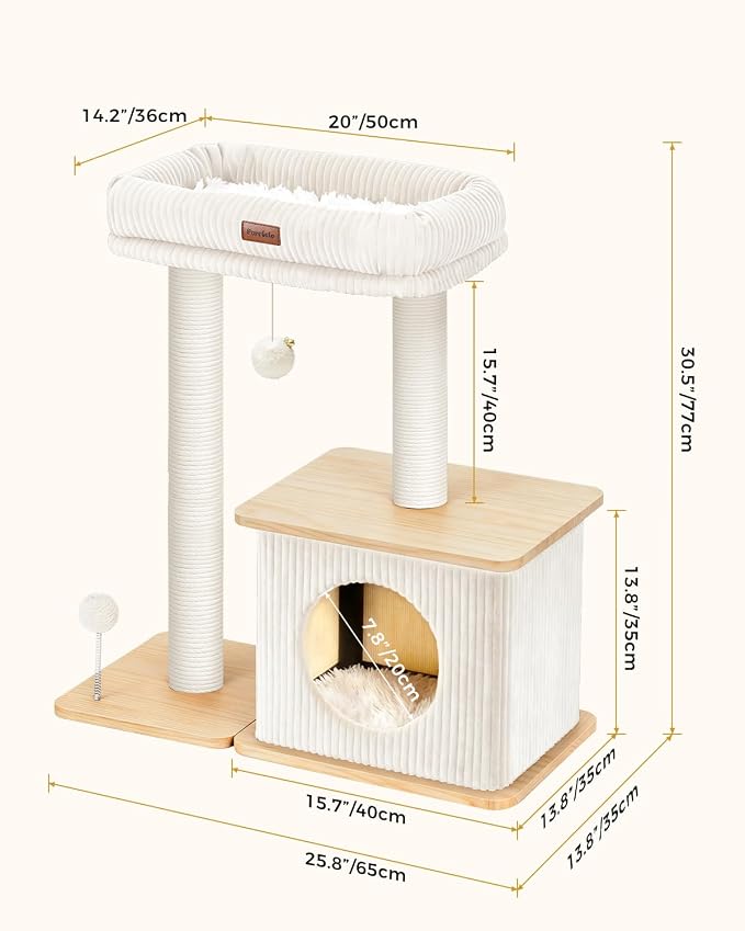 Modern Cat Tree for Indoor Cats, Nordic Loft Style, Wooden Cat Tower - Image 2