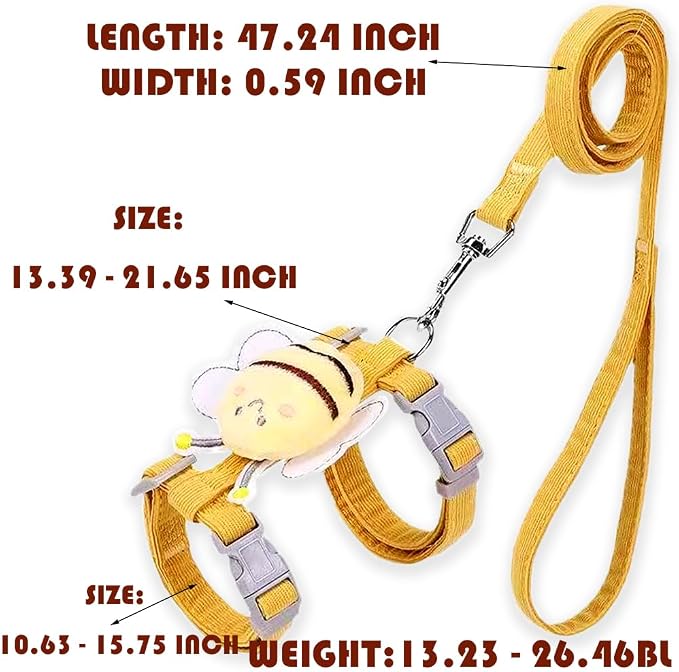 Cat Harness and Leash Set, Cat Harness Escape Proof, Rabbit Harness and Leash - Image 2