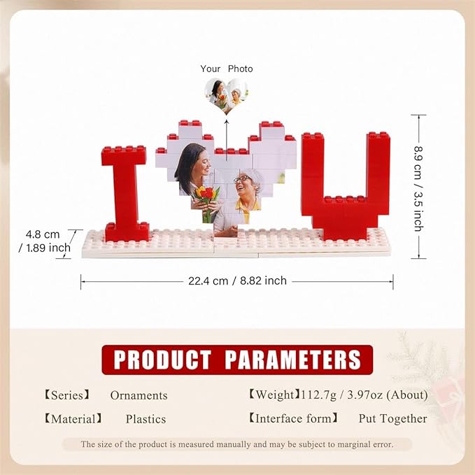 NAZENTI Personalised I Love You Building Bricks - Image 3