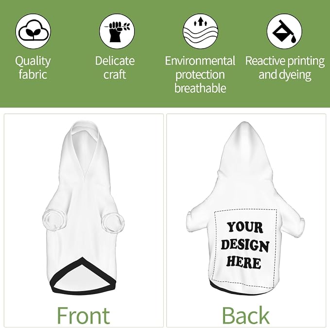 Dog Clothes, Custom Dog Hooded Sweatshirt, Personalized Pet Costume Robe Shirt - Image 4