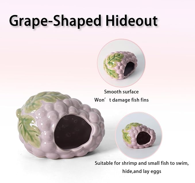 Aquarium Decor Cave Betta Fish Aquarium Accessories Ornaments Hiding Cave Grape - Image 3