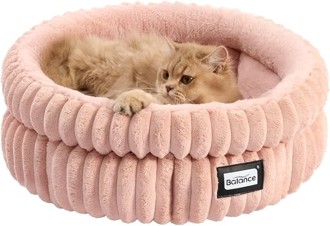 BALANCE Cat Bed Kitten Bed, Washable Round Cat Beds by BalancePet