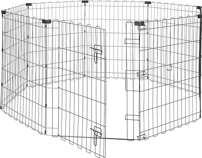 Amazon Basics Portable Foldable Octagonal Metal Exercise Dog Playpen, by AmazonBasics