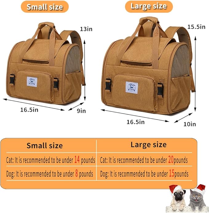 Pet Backpack Carrier for Small Dogs Medium Cats, Breathable and Collapsible - Image 2