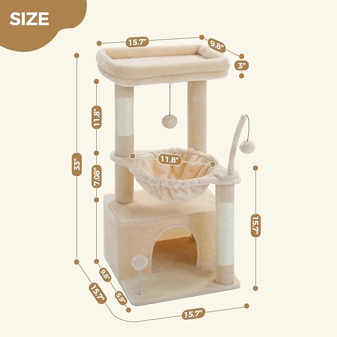 PEQULTI 4-in-1 Cat Tree, Scratching Post - Image 6