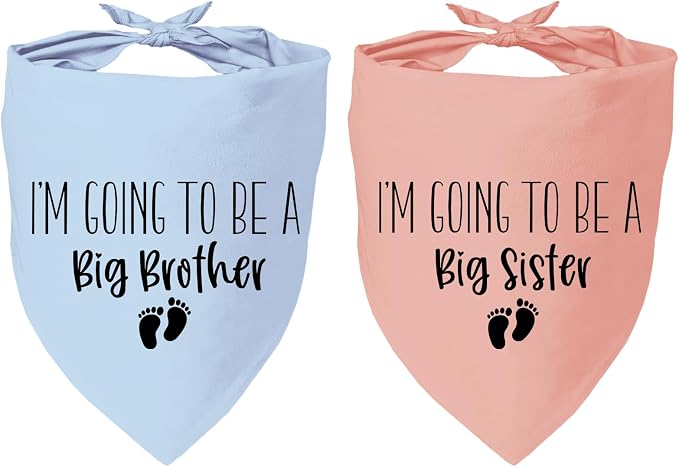 2 Pack Dog Bandana Pregnancy Announcement, I'm Going to Be a Big Brother Gender by YROVWENQ