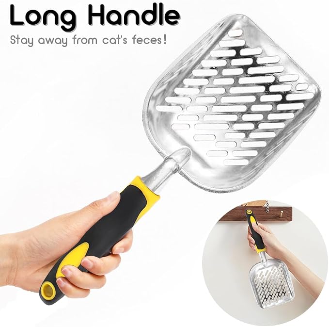 Cat Litter Scoop-Metal Cat Scooper-Long Handle Scoop, Cat Scooper-Poop - Image 4