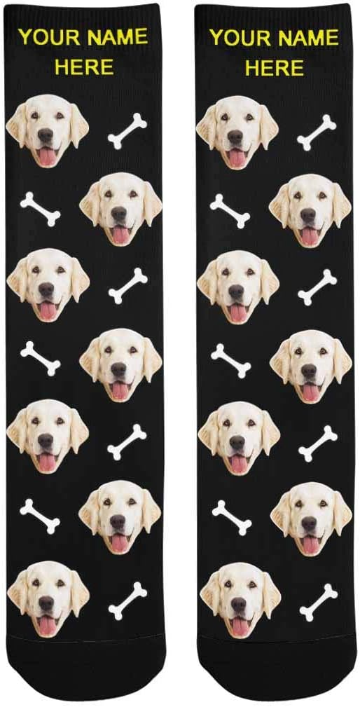 MyPupSocks Custom Personalized Photo Pet Face Socks, Cat and Dog Tracks Paws - Image 4