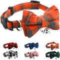 Orange Plaid Bow Cat Collar by YOUALSO