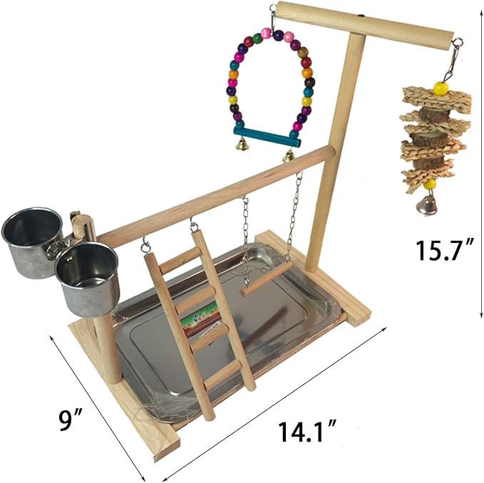 Hamiledyi Parrot Playground Bird Play Stand Play Gym - Image 6