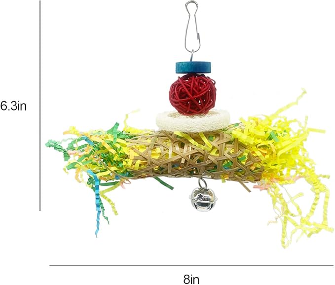EBaokuup Bird Parrots Shredding Toys Parakeet Chewing Toys Bird Loofah Toys - Image 8