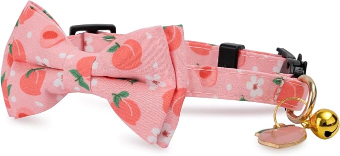2 Pack Cotton Cat Collar with Bow Tie and Bell - Image 3