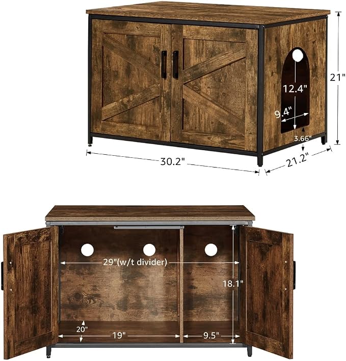 unipaws Top Opening Cat Litter Box Enclosure, Friendly to Elderly People - Image 6