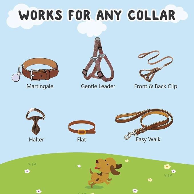 YUEPET Dog Safety Collar Clips 2 Pack Adjustable Prong Collar Backup Clips - Image 3