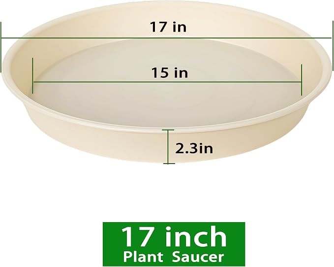 2 Pack of 16 17 inch Plant Saucer, 2.3" Depth, Plant Trays - Image 2
