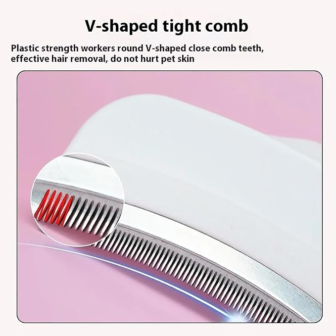 V-Tooth Deshedding Comb, Doggo Comfy Pet Comb Pro, Dog & Cat Grooming Brush - Image 4