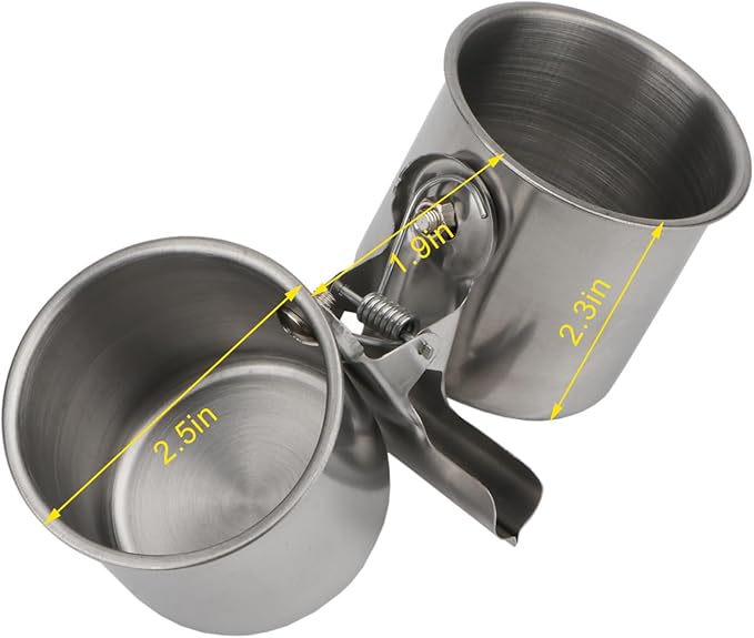 Hypeety Bird Parrot Feeding Double Cups Stainless Steel Food Water Bowls - Image 2