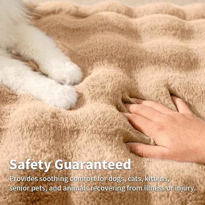Self-Warming Cat Bed, Plush Faux Fur Pet Bed Mat - Image 3