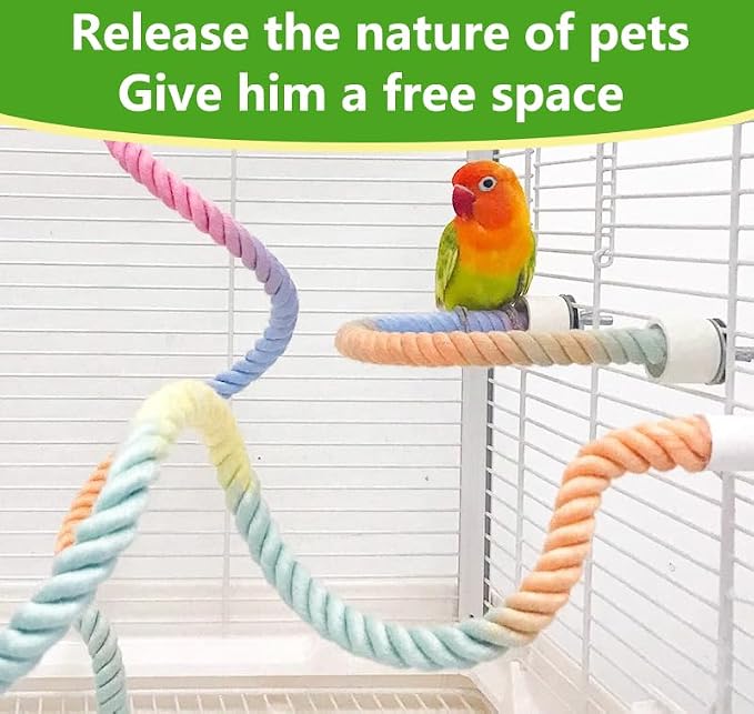 3Pcs Rope Perches for Bird Cages, Rope Perch for Parrots, Cockatiels & Parakeets - Image 5