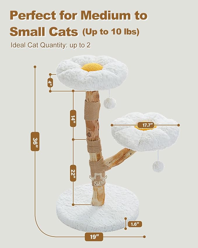 Wood Flower Cat Tree, Modern Cat Tower - Image 9