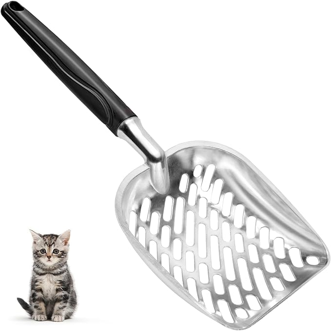 Cat Litter Scoop, Mesh Shovel, Stainless Steel Metal Scoop, Poop Sifting by Apidgrowth