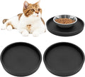 BNOSDM 2 Pack Cat Feeding Mat Pet Silicone Food Mat Black Dog Feeding Mats by BNOSDM