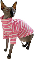 Vintage Stripes Sphynx Hairless Cats Shirt Cotton Cat Turtleneck Pet Clothes by Kitipcoo