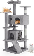 Cat Tree 54 Inch, Sisal Scratching Posts and Climbing Ladder, Pet Play Toy by Aidoly