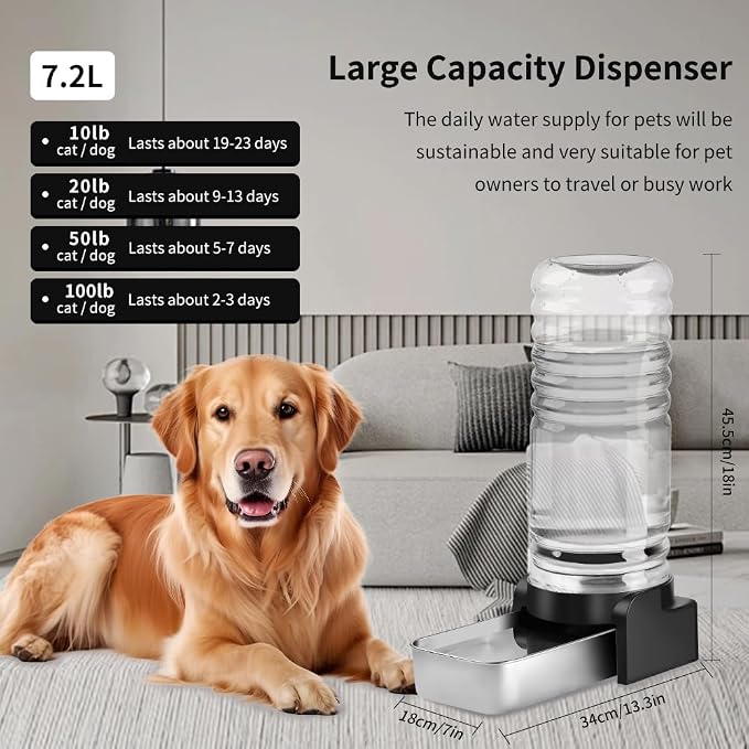 Marchul 1.9 Gallon Dog Water Dispenser, Automatic Dog Water Dispenser - Image 2
