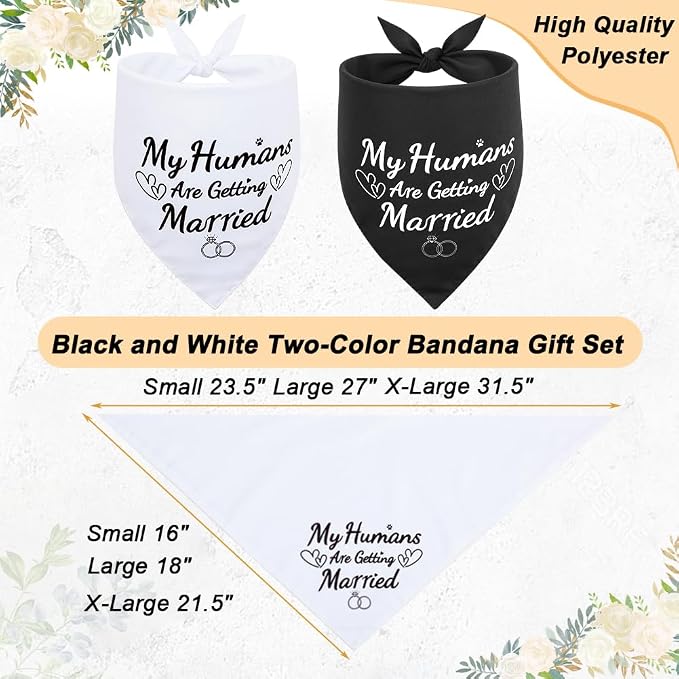 SZEE 2 Pack My Humans are Getting Married Dog Bandanas, Wedding or Engagement - Image 4