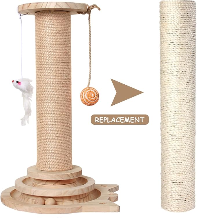 PowerKing Natural Sisal Replacement Scratching Post, 15.7'' 2 Pieces M8 Cat - Image 4