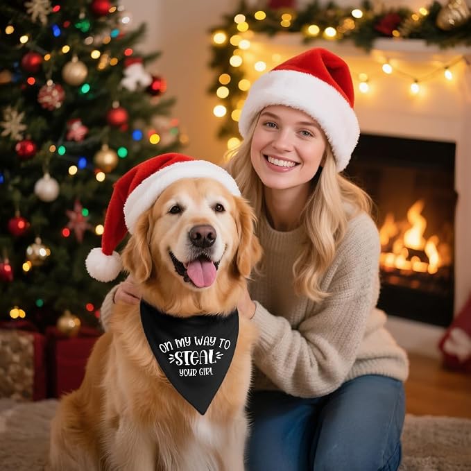 On My Way to Steal Your Girl Black Dog Bandana, Funny Pet Scarf Accessories - Image 5