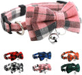 Pink Plaid Bow Kitten Collar by YOUALSO
