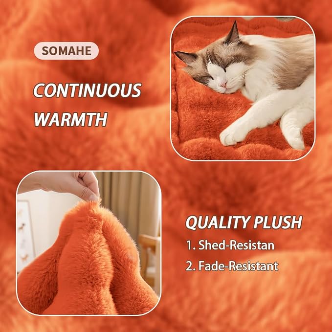 Self-Warming Cat Bed, Plush Faux Fur Pet Bed Mat - Image 6